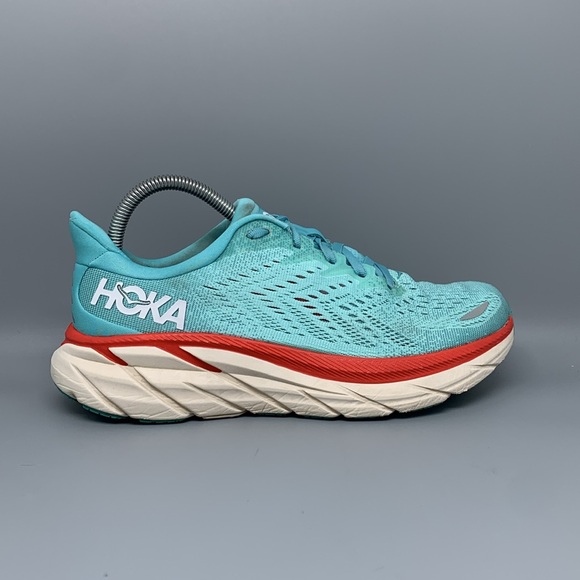 Hoka One Clifton 8 Blue Road Running Shoes Women’s Sz 8B - Picture 6 of 10